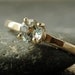 Prong Set Aquamarine Engagement Ring, Eco Friendly 14k Gold, Diamond Substitute
