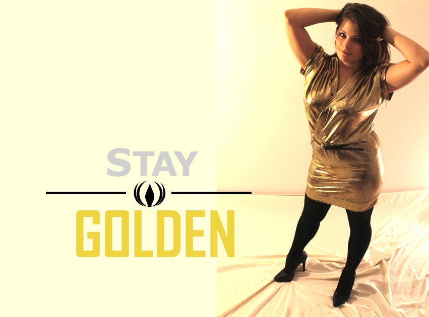 gold body-con dress
