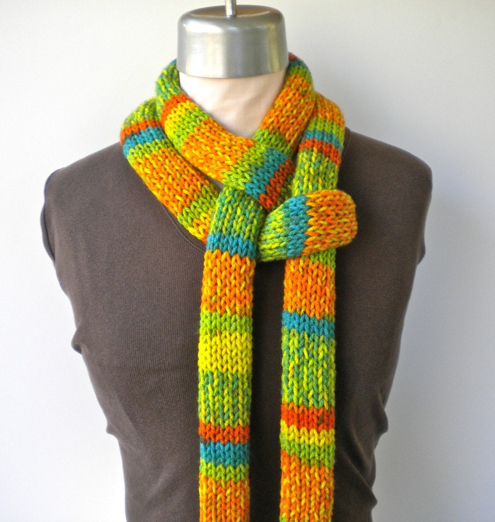 Scarf Neon Bright Skinny Extra Long