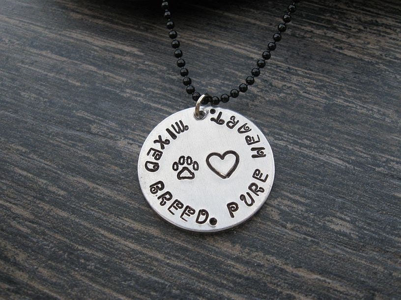 SALE -SALE Thick Mixed Breed Necklace : Mixed Breed. Pure Heart.