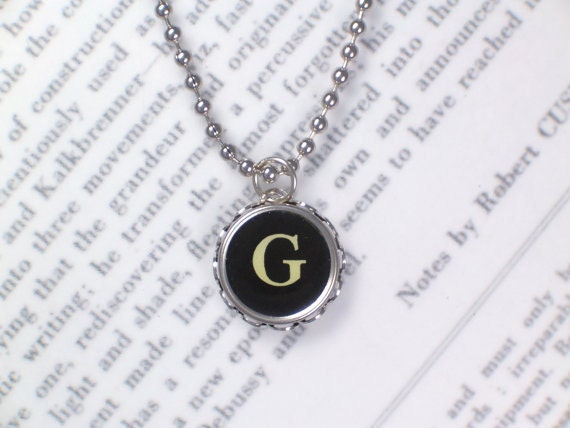 Personalized Initial Pendant - Typewriter Key Necklace - Choose Any Letter - Typewriter Jewelry From Haute Keys