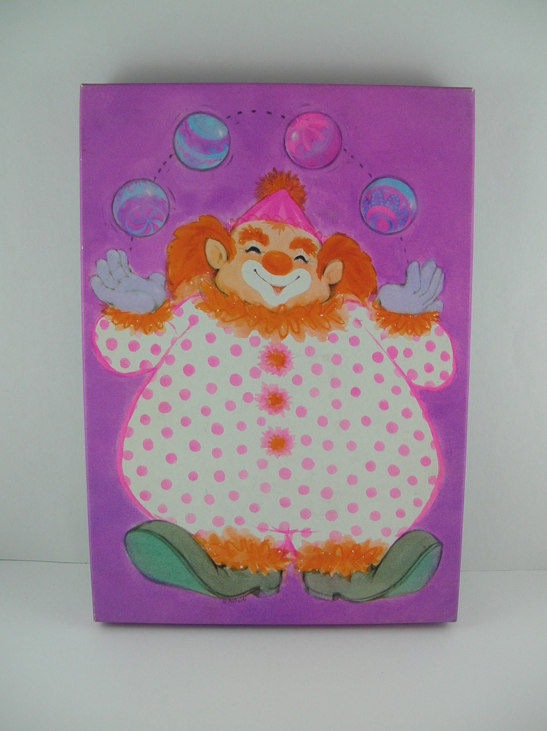 Vintage Clown Writing Paper HALLMARK Circus Birthday Party 1970s 70s Juggling Retro Mod 1980s 80s Carinval