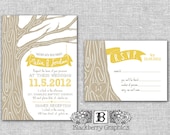DIY Printable, illustrated outdoor Wedding Invitation Suite, Jordan design