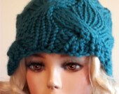 Womans Hat Knit Cabled Beanie In Color of Your Choice