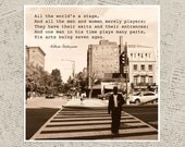 Famous Quote, Shakespeare, Washington DC photography, All the World's a Stage, 8x8