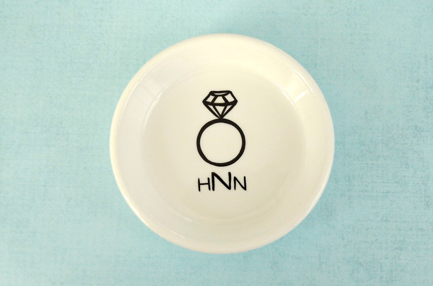 Hand Painted Monogram Engagement Ring Holder