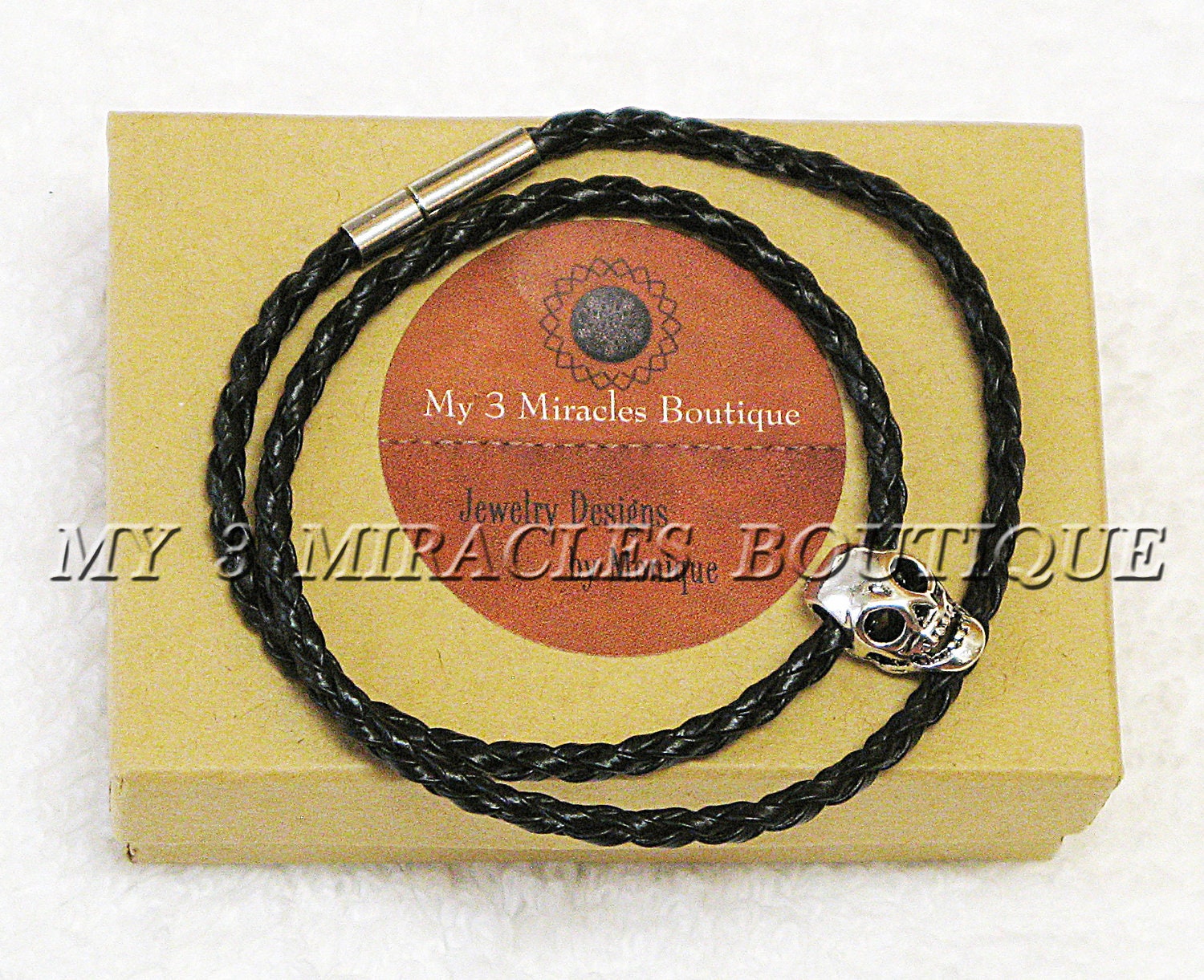 Boys Teens Skull Bead Black Brown Leather European Style Bracelet Silver Cord Skeleton Goth Gothic Girls Teens Childs Christmas Gift