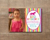 Photo Unicorn Birthday Party Custom Printable Invitation