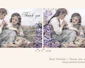 Digital Art YOU PRINT Card Size 6 x 4 for your creative Etsy Shop business Premade Set vintage style Wild Violets pattern Kids Children