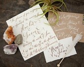 Hand Lettered Calligraphy Wedding Invitation - Love Rocks - Bohemian Wedding - As seen on StyleMePretty.com
