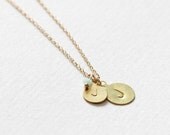 Delicate simple everyday initial tags with crystal necklace