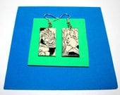 Dragonball Gohan Earrings. Comic Capture. Manga Anime Comic Collage. Wood Base. Nickel Free. Saiyan.