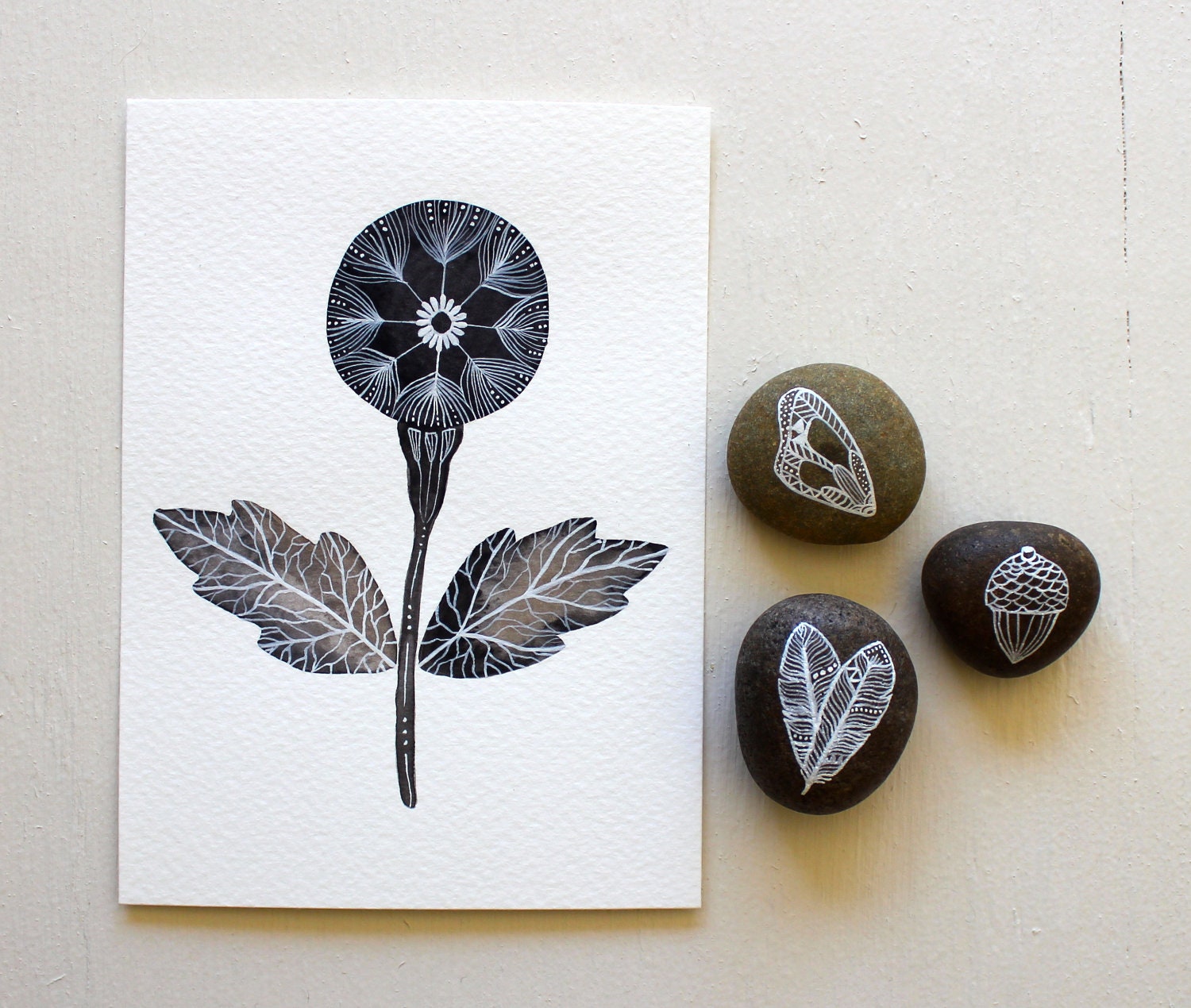 Dandelion Painting - Watercolor Art - Large Archival Print 11x14 Dandelion Ghost