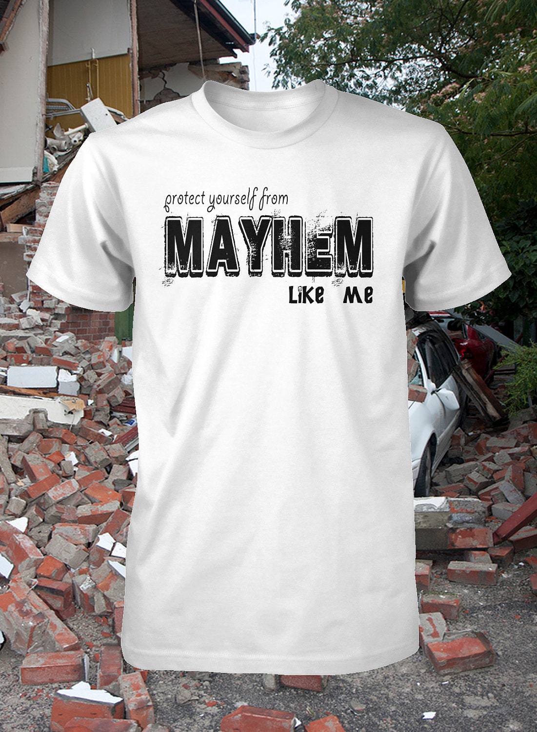 Mayhem Shirt Funny Mens T-Shirt State Farm Mayhem Tee Offensive Tshirt S M L XL100% Cotton