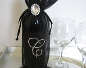 Personalized Christmas Gift Monogramed Wine Bag, Just Married Couple First Christmas, Anniversary and Wedding Gift Idea