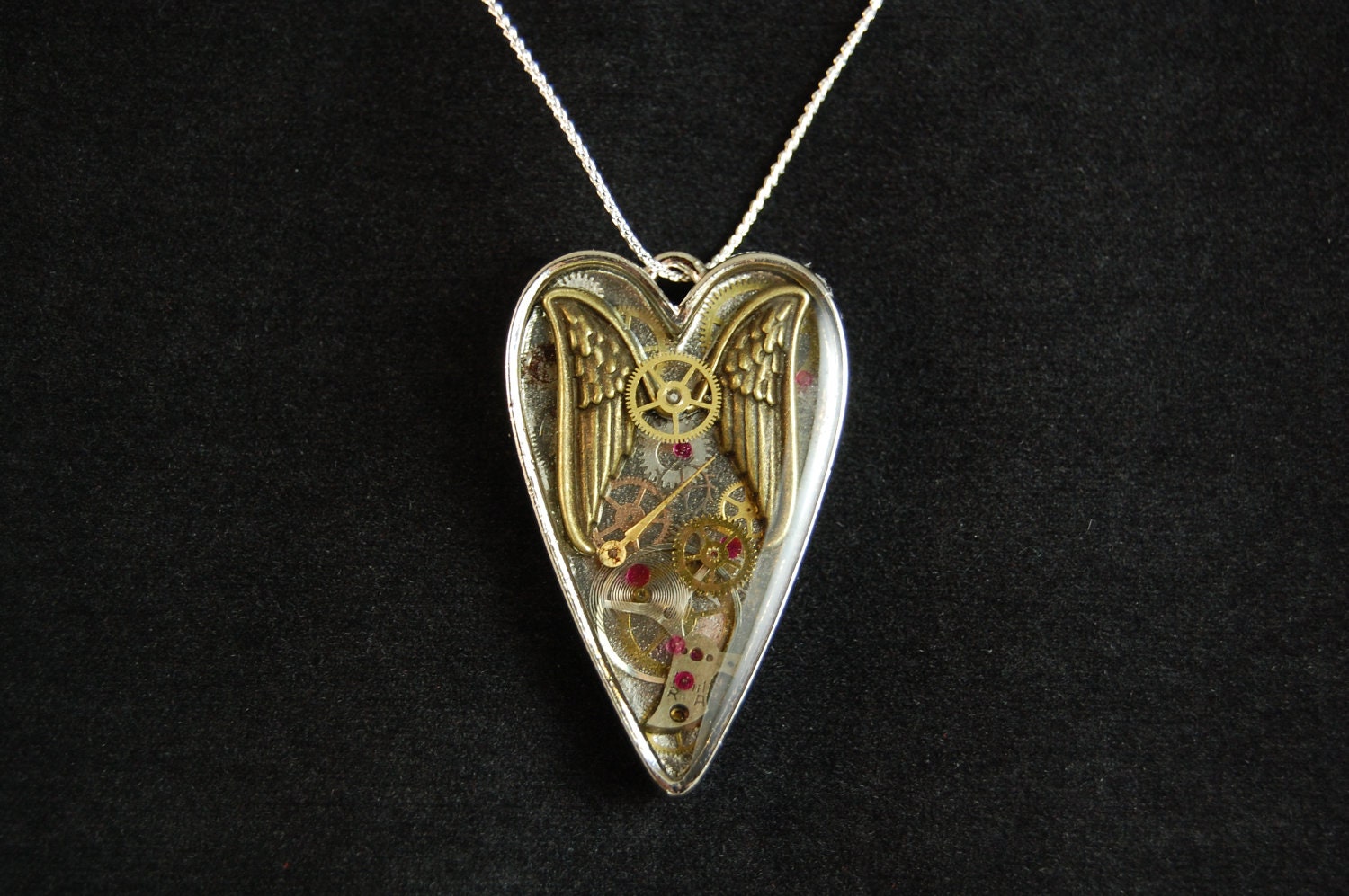 Steampunk heart with wings