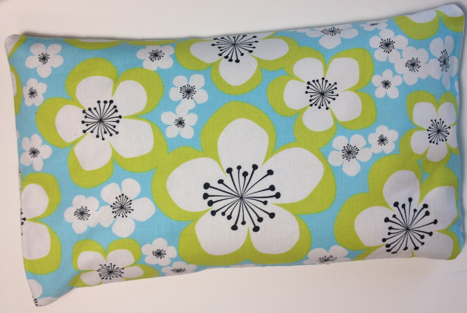 Blue & Green Daisy Relaxing Flax Seed Pillow