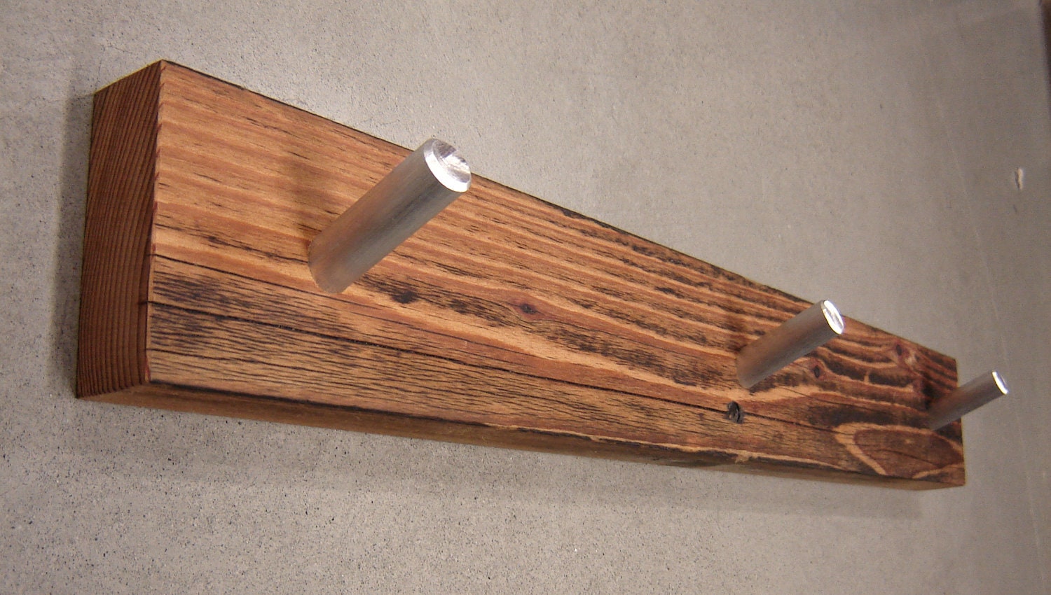 Modern Industrial Metal and Wood Coat Rack