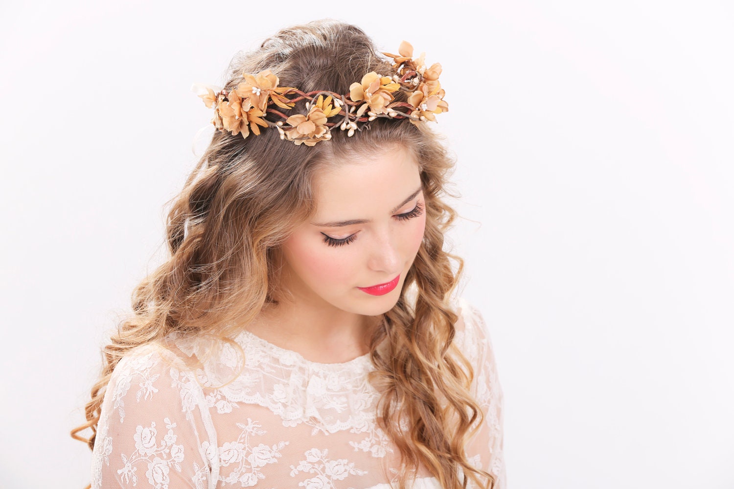 rustic flower crown bridal headband, flower crown, headpiece, wedding headband bridal headpiece flower headpiece wedding headpiece