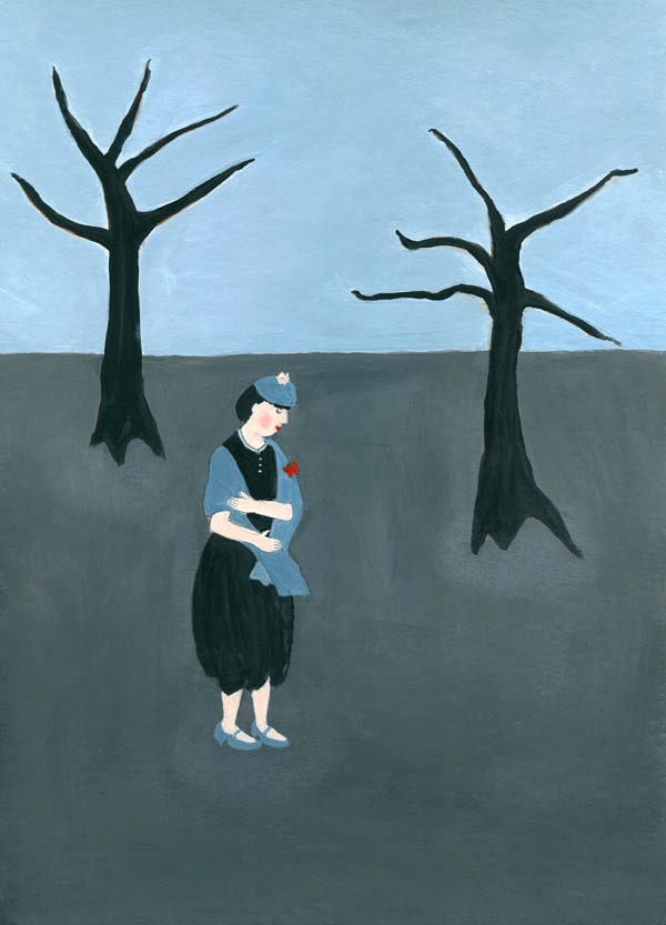 Early April Morning - fine art print giclee limited edition woman standing eclectic home decor wall art for bedroom