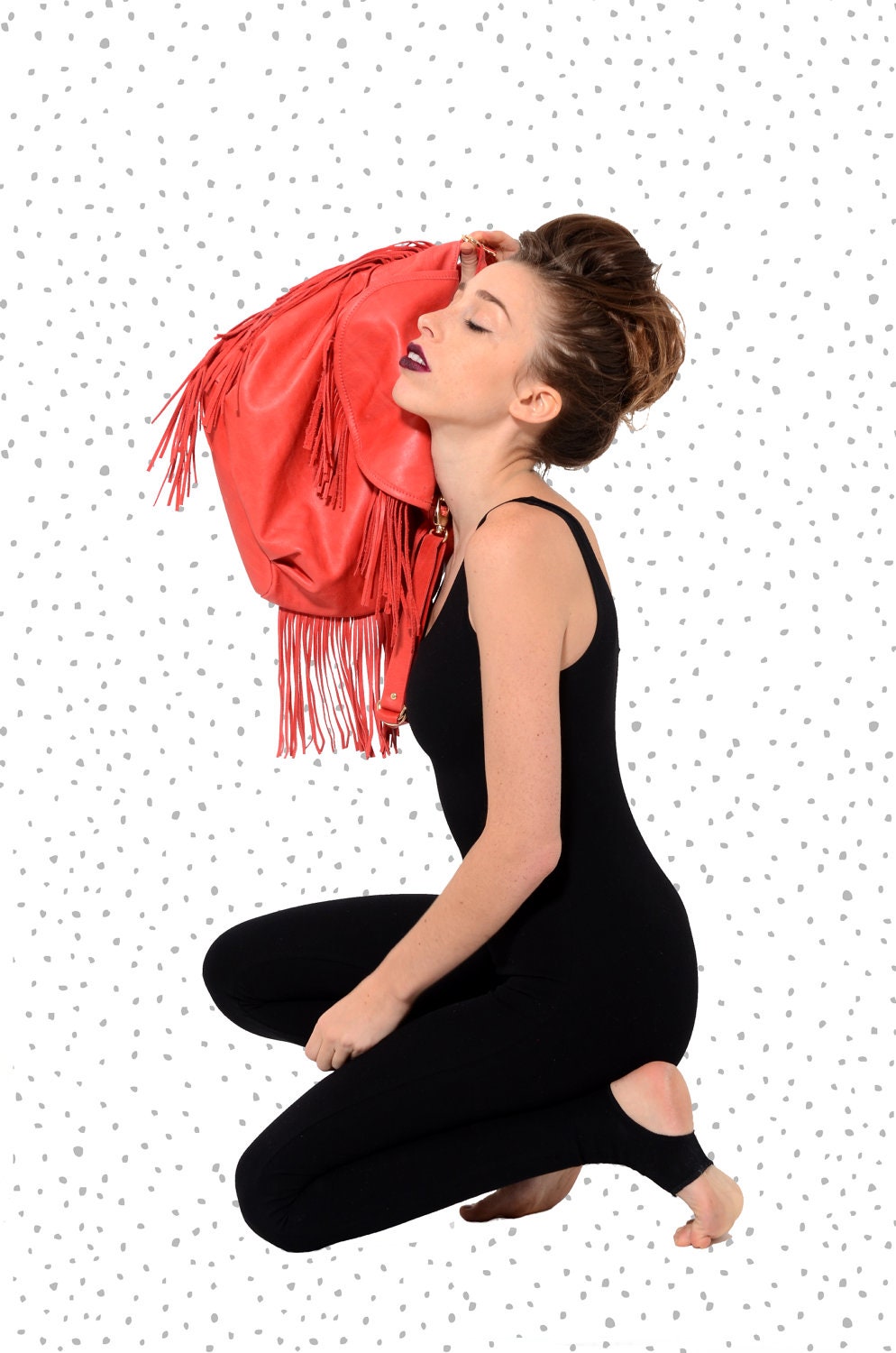 Leather fringe bag- Handbag
