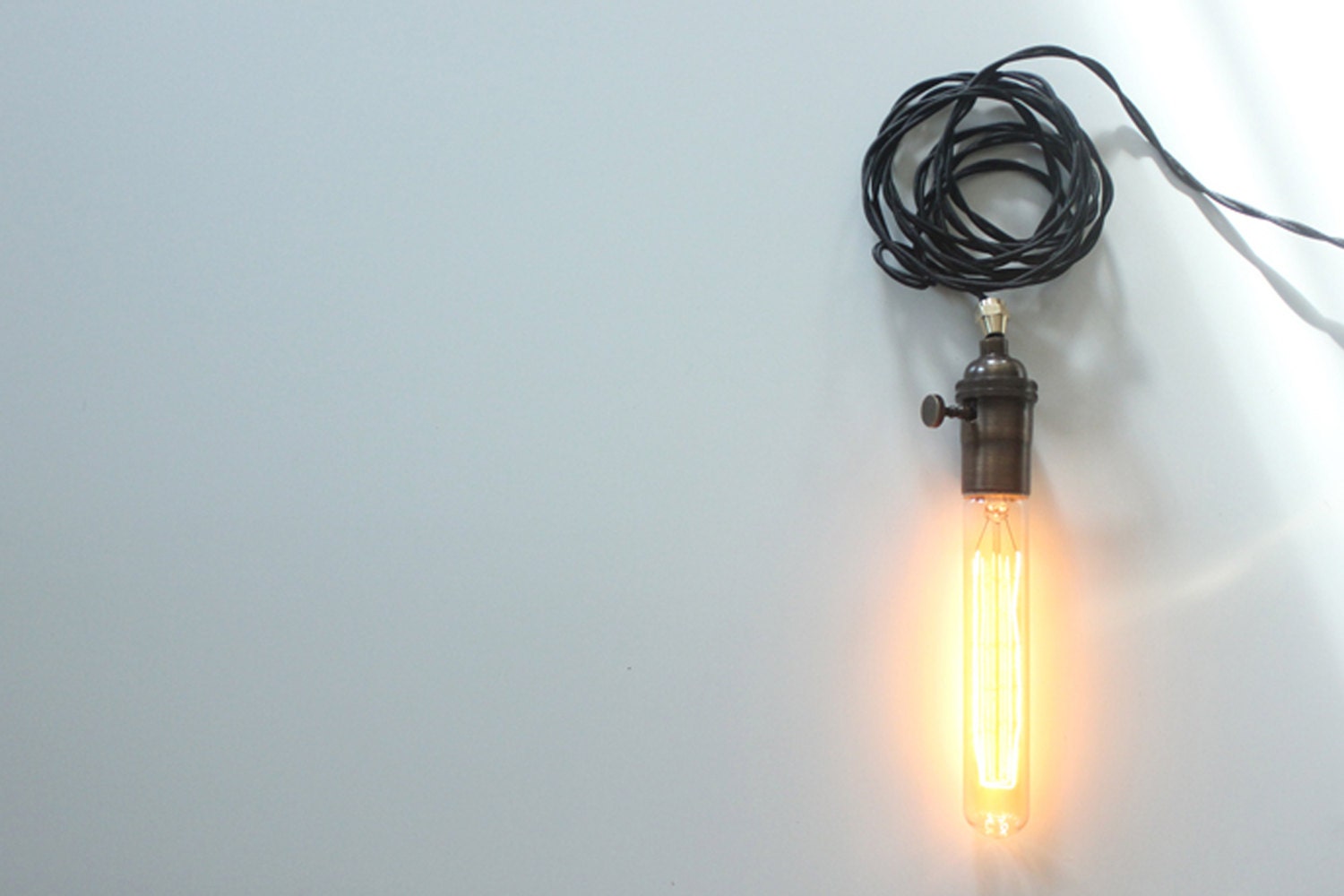 Edison Style Light, Pendulum Pendant in Antique Gold