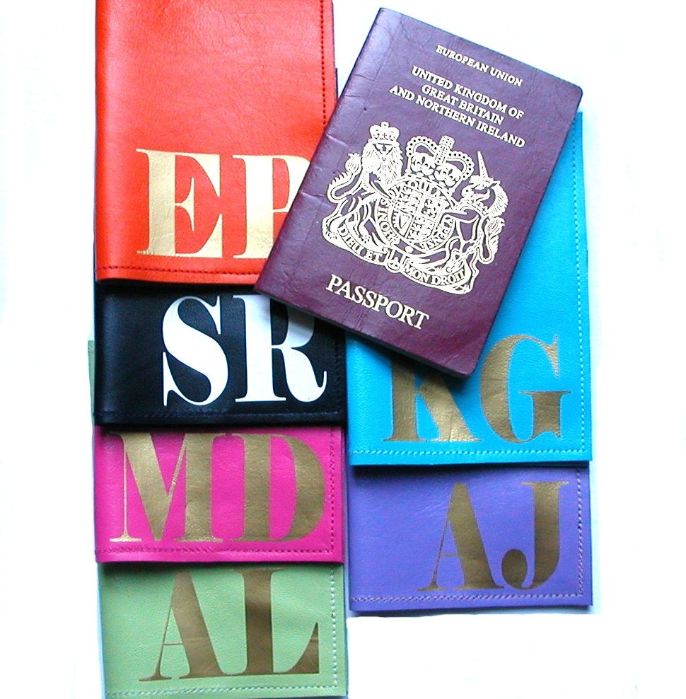Mia Initial Leather Passport Holder, Personalized Passport Cover, Initial Leather Passport Cover, Passport Wallet,  Travel Wallet