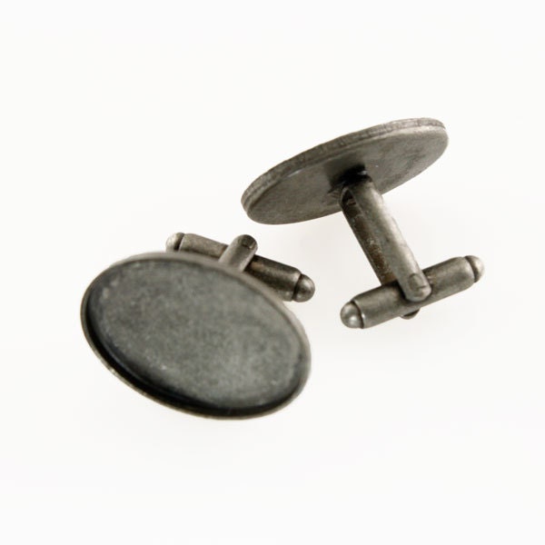Mens Cufflinks, Photo Cufflinks, Photo Cuff Links - DIY Cufflink Blanks, Cuff Link Blanks - ANTIQUE SILVER - Great For Photos & Resin