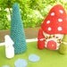 Felted Wool Mushroom Gnome Home and play mat set