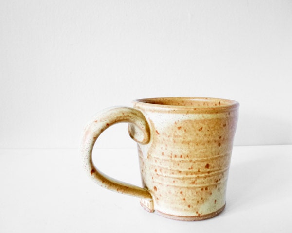 Pottery cup handmade mug - pumpkin brown glaze for autumn fall