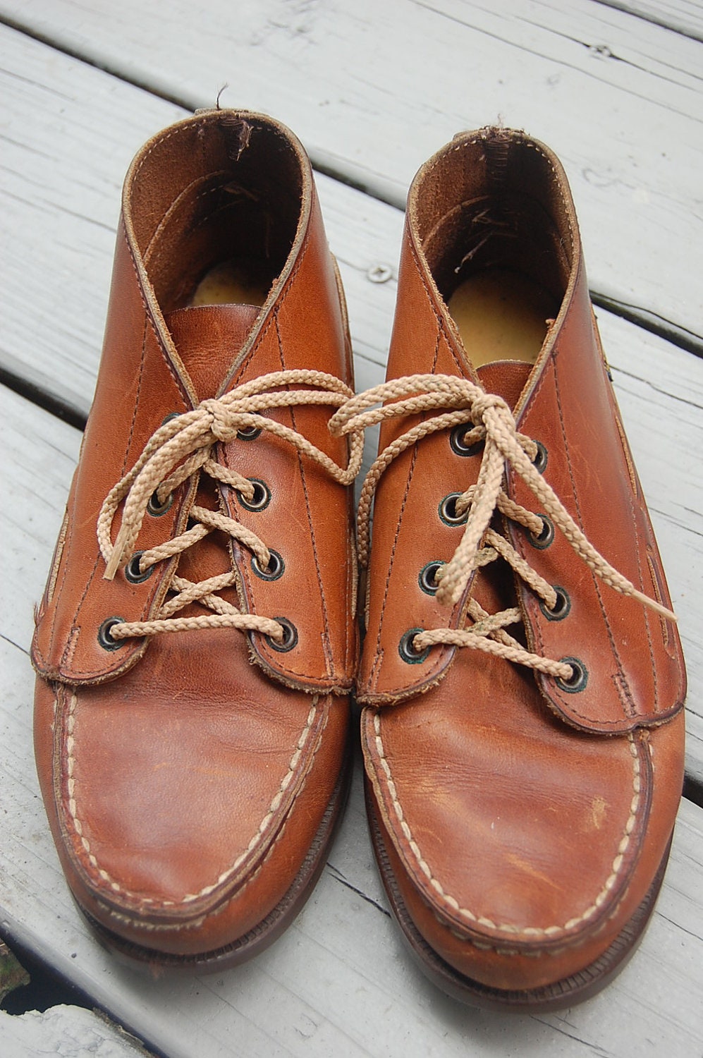Vintage 80s Dexter Preppy Topsider Ankle Boots Booties Size 6.5 Womens