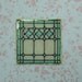Miniature Dollhouse Faux Stained Glass Panel in Green and Gold