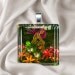 Neon Forest Fairy - Square Glass Tile Pendant Necklace