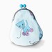 Cat Purse - Blue Cat with pink wheels retro toy - metal frame purse - blue bobble clasp