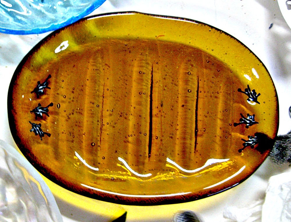 Fused Glass Soap Dish or Trinket Dish