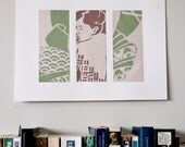 Fragments series (3) silkscreen, mixed media on paper