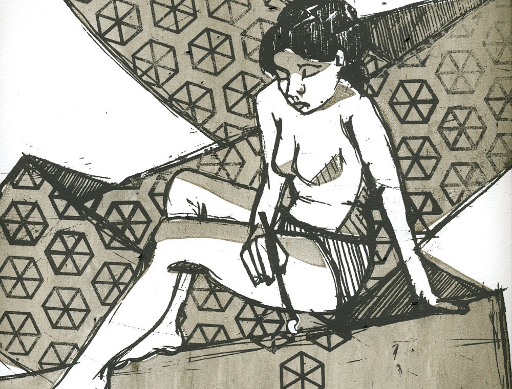 Unfolded, silkscreen on paper