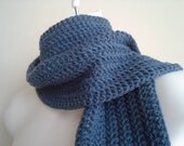 Denim Blue Scarf Wool Men Unisex Classic DRAKE