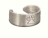 Paw Print Toe Ring for Animal Lovers in Sterling Silver Adjustable Cuff Style