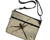 SALE Cute iPad Case, iPad Cover, New iPad Sleeve with pocket, iPad Bag Purse with strap, iPad 4 3 2 1 Case  - Vintage Dragonfly black (RTS)