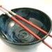 Rice Bowl ready to ship - Handmade Pottery Bowl - Noodle Bowl - moody blue - Chopsticks included - graduation gift