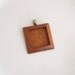 Pendant Setting - Square Frame - Wooden Bezel Cup - Handmade by Artbase - Mahogany - 1 Inch - Brass Bail