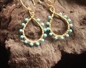 Small Tear Drop Turquoise Earrings (ce0158)