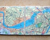 Downtown Boston Map Coasters