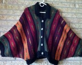 PDF Button Up Poncho Crochet Pattern with Optional Hood or Collar Same pattern as Original just different color scheme