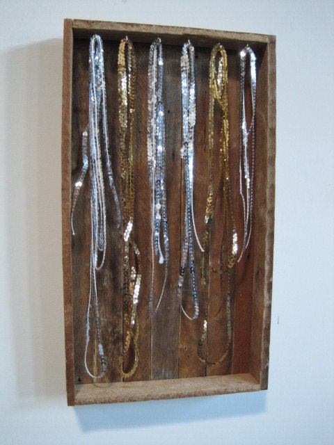 R E C L A I M E D wood jewelry display / hanging jewelry rack