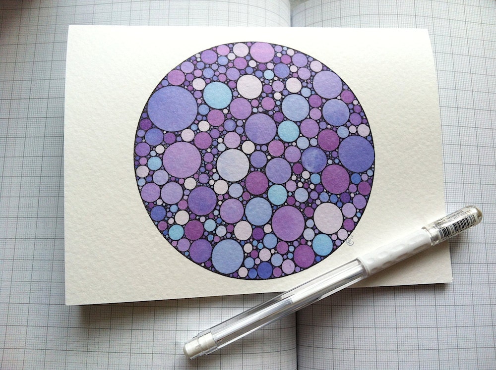 VIOLET giclee print / greeting card (5" x 6.8") with deckle envelope