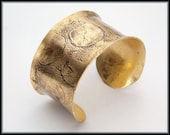 ANTIQUED BRONZE - Handforged Textured Antiqued Concave Bronze Cuff Bracelet