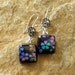 Dichroic Fused Glass Earrings, rainbow Cherry Blossom Earrings, Rainbow Flowers