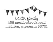 bunting rubber address stamp - wood handle